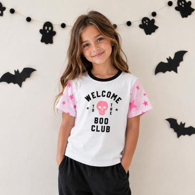 Boo Club | Girls Halloween Shirt | Lace Sleeves