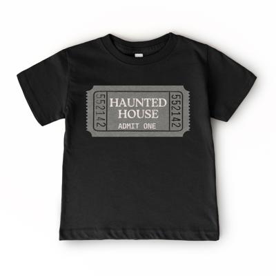 Vintage Haunted House Ticket Tee | Kids Halloween Shirt