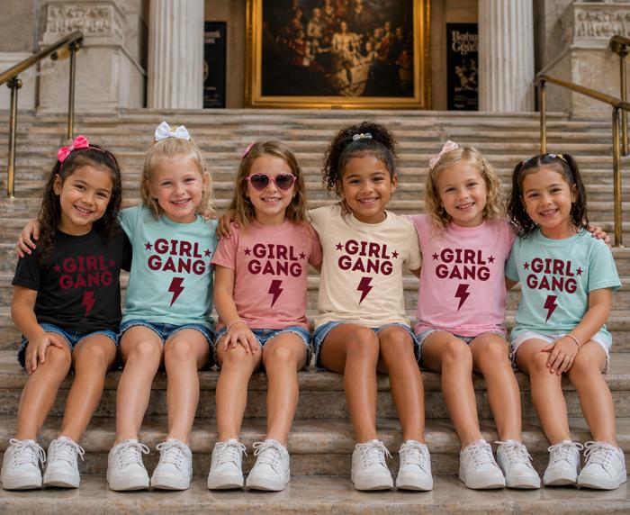 Girl Gang Shirt for Girls, Toddler Girl Graphic Tee, Matching Sister Tees, Trendy Youth T-Shirt, Best Friends Matching Outfit