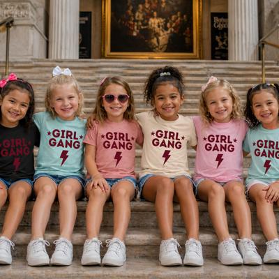 Girl Gang Shirt for Girls, Toddler Girl Graphic Tee, Matching Sister Tees, Trendy Youth T-Shirt, Best Friends Matching Outfit