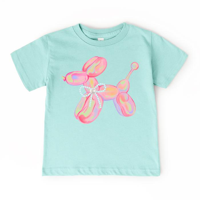 Top Trend! Balloon Dog Girls Tee | Cute Boutique Kids Shirt | Bright Summer Outfit
