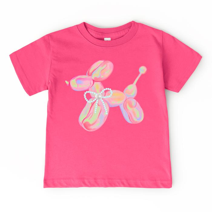 Top Trend! Balloon Dog Girls Tee | Cute Boutique Kids Shirt | Bright Summer Outfit