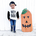  Kids Halloween Sweatshirt | Hey Boo Boys Halloween Outfit