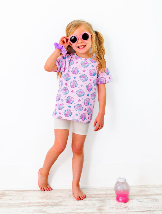 Mermaid Shells | Baby and Toddler Girls Summer Beach Shirt