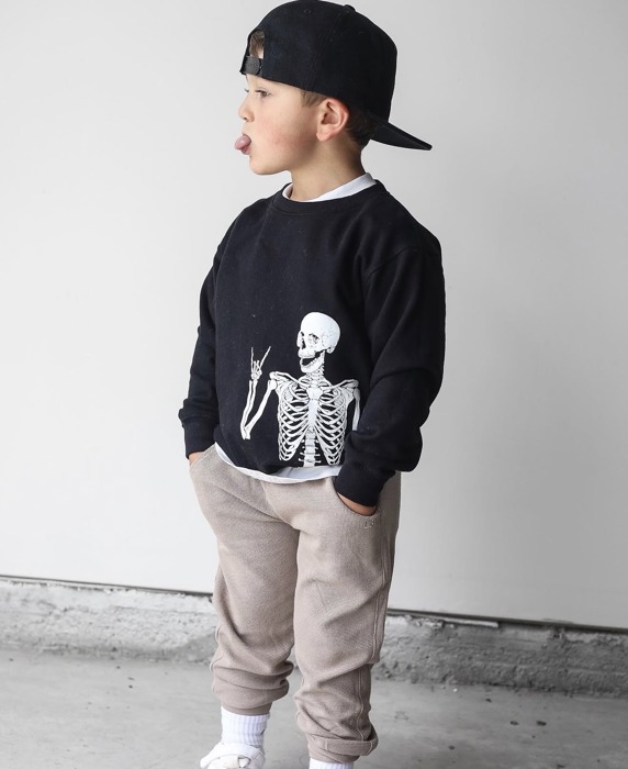 Cool Skeleton Boys Halloween Graphic Sweatshirt