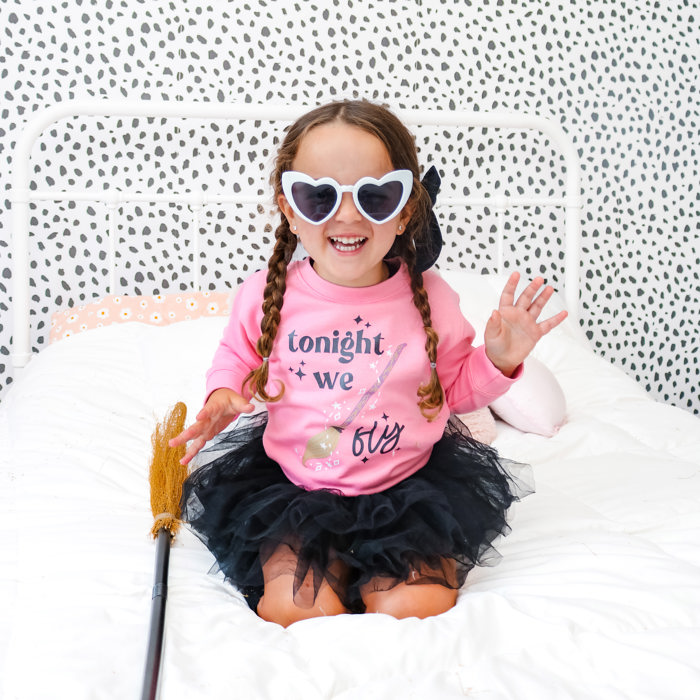 Girls Halloween Sweatshirt | Hocus Pocus Tonight We Fly Kids Sweatshirt