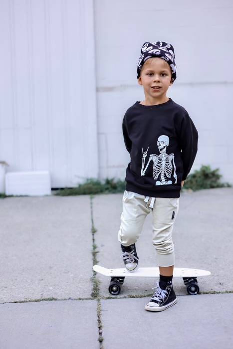 Cool Skeleton Boys Halloween Graphic Sweatshirt