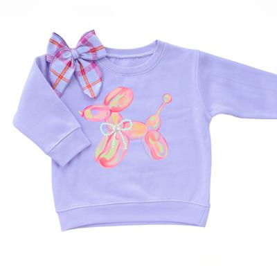 Balloon Dog Girls Sweatshirt | Colorful Toddler Girl Sweatshirt