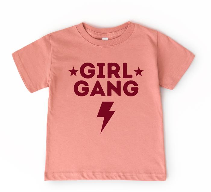 Girl Gang Shirt for Girls, Toddler Girl Graphic Tee, Matching Sister Tees, Trendy Youth T-Shirt, Best Friends Matching Outfit