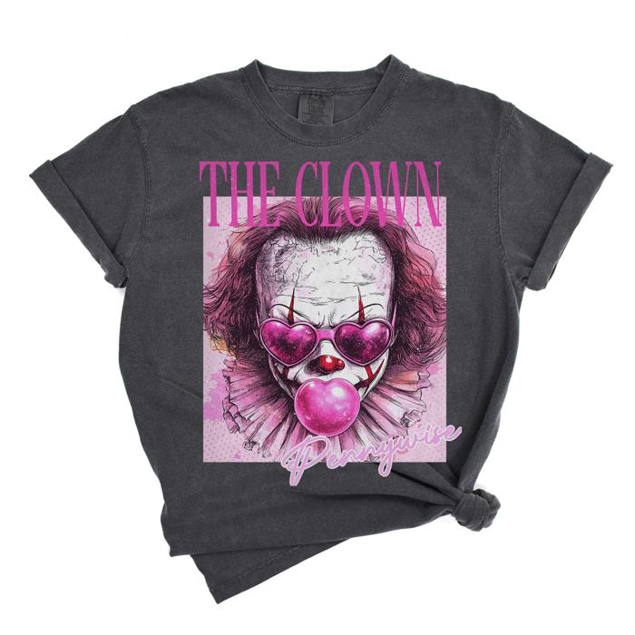 Pennywise Halloween Shirt | Mom and Daughter Matching Halloween Tee | Pink Horror Graphic Tee | Spooky Season Shirt