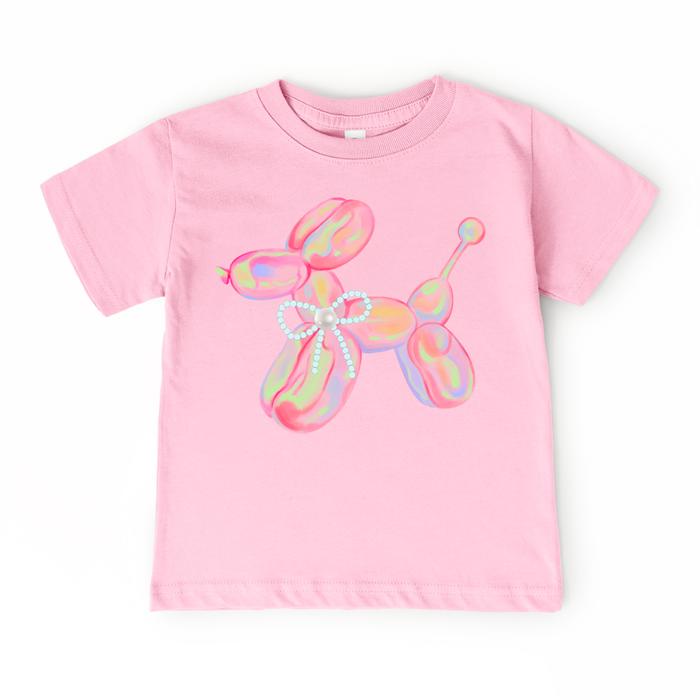 Top Trend! Balloon Dog Girls Tee | Cute Boutique Kids Shirt | Bright Summer Outfit