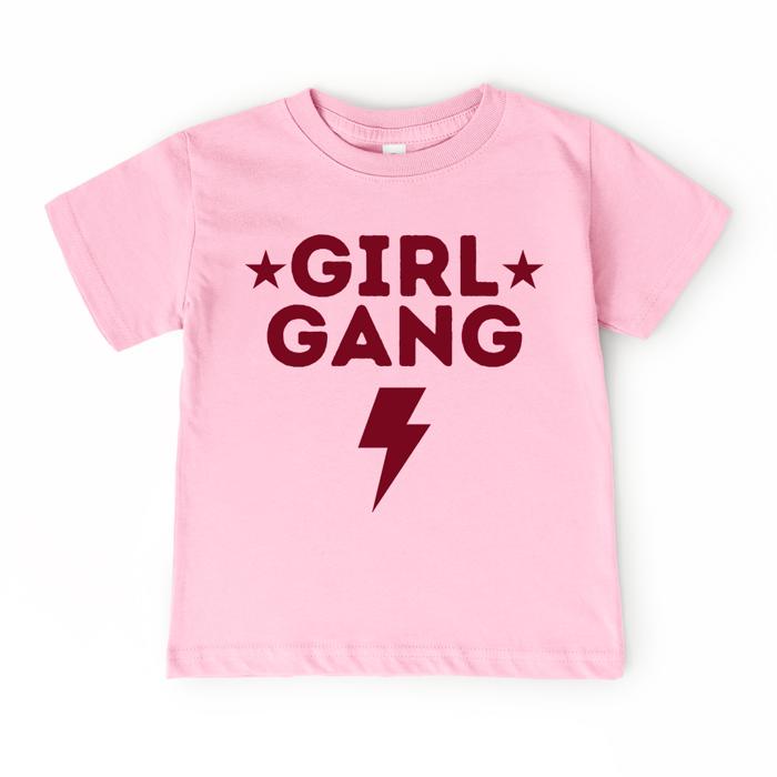 Girl Gang Shirt for Girls, Toddler Girl Graphic Tee, Matching Sister Tees, Trendy Youth T-Shirt, Best Friends Matching Outfit