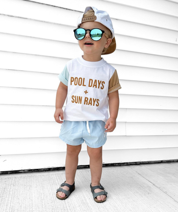 Toddler Graphic Tee | Pool Days + Sun Rays Kids Summer Shirt