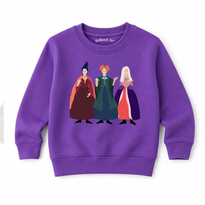 Sanserson Sisters Girls Halloween Sweatshirt | Hocus Pocus Kids Sweatshirt