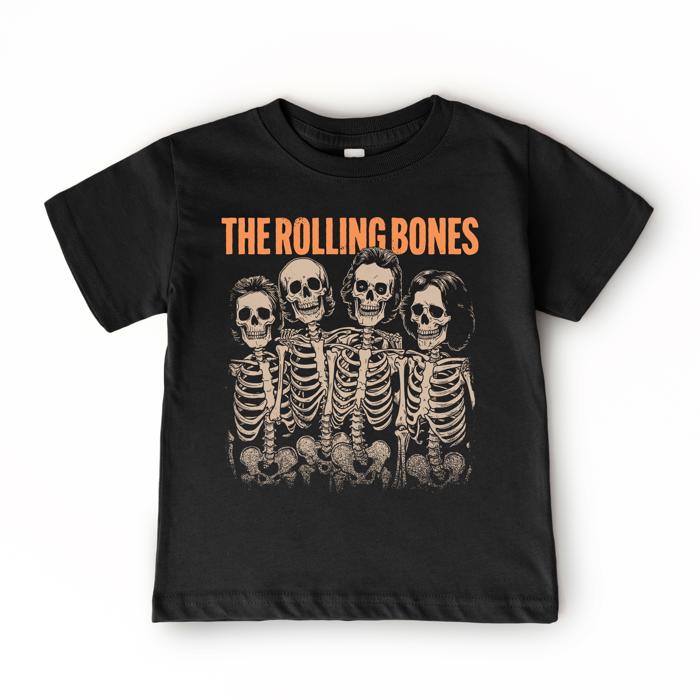 Boys Halloween Shirts | Rolling Bones Toddler Halloween Vintage Tee