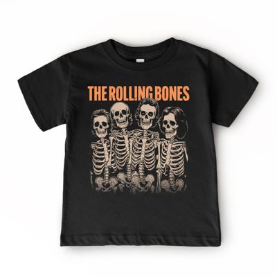 Boys Halloween Shirts | Rolling Bones Toddler Halloween Vintage Tee
