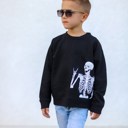  Cool Skeleton Boys Halloween Graphic Sweatshirt