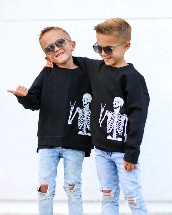 Cool Skeleton Boys Halloween Graphic Sweatshirt