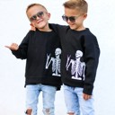  Cool Skeleton Boys Halloween Graphic Sweatshirt