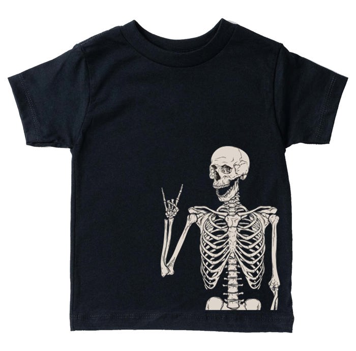 Cool Skeleton Boys Halloween Graphic Short Sleeve Tee