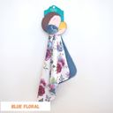 Blue Floral Premium Mini Minky Blanket – 18x18 Baby & Toddler Snuggle Essential