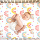 Rainbow Premium Buttery Soft Crib Sheet – Gentle, Stretchy & Secure Fit