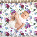 Blue Floral Premium Buttery Soft Crib Sheet – Gentle, Stretchy & Secure Fit