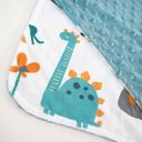 Dinoland Blue Premium Mini Minky Blanket – 18x18 Baby & Toddler Snuggle Essential