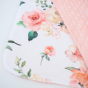 Peach Floral Premium Mini Minky Blanket – 18x18 Baby & Toddler Snuggle Essential
