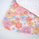 Retro Floral Premium Mini Minky Blanket – 18x18 Baby & Toddler Snuggle Essential