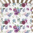 Blue Floral Premium Buttery Soft Crib Sheet – Gentle, Stretchy & Secure Fit - Last Chance!