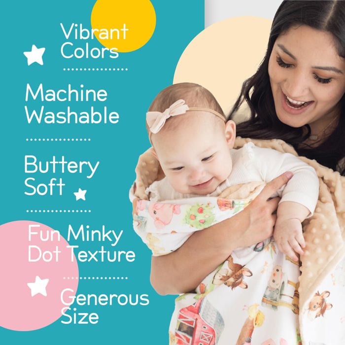 Premium Baby & Toddler Minky Blanket 30x40  - The Classics