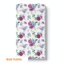 Blue Floral Premium Buttery Soft Crib Sheet – Gentle, Stretchy & Secure Fit - Last Chance!