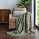 Eucalyptus  Chunky Knit Throw Blanket Chunky Hand-Knit Oversized