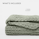 Eucalyptus  Chunky Knit Throw Blanket Chunky Hand-Knit Oversized