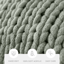 Eucalyptus  Chunky Knit Throw Blanket Chunky Hand-Knit Oversized