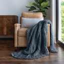 Stone Chunky Knit Throw Blanket Chunky Hand-Knit Oversized