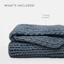 Stone Chunky Knit Throw Blanket Chunky Hand-Knit Oversized