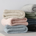 Stone Chunky Knit Throw Blanket Chunky Hand-Knit Oversized