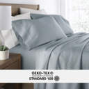 California King Blue 300 Thread Count Cotton Sheet Set in Essential Colors