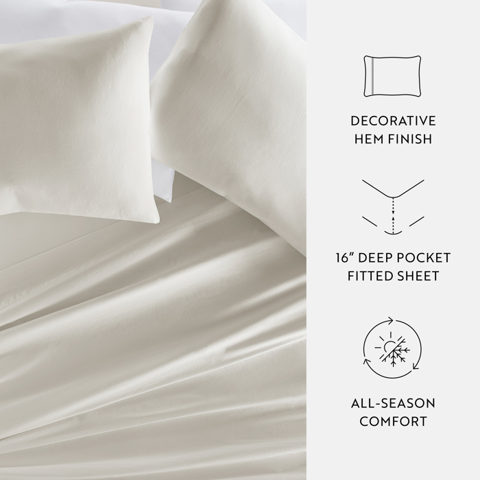 300 Thread Count Cotton Sheet Set in Essential Colors