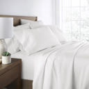 Twin White 300 Thread Count Cotton Sheet Set in Essential Colors