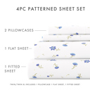 Twin Soft Floral Light Blue Patterned Ultra-Soft Bed Sheet Set - Classic Patterns