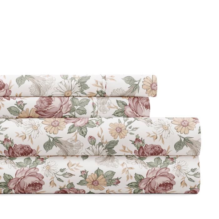 Patterned Ultra-Soft Bed Sheet Set - Delicate Blossoms