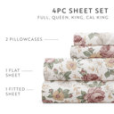 King Blooming Floral Rose Patterned Ultra-Soft Bed Sheet Set - Delicate Blossoms