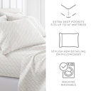 King Painted Meadow Ivory Patterned Ultra-Soft Bed Sheet Set - Delicate Blossoms