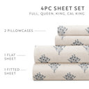Twin Floral Bouquet Stone Patterned Ultra-Soft Bed Sheet Set - Delicate Details