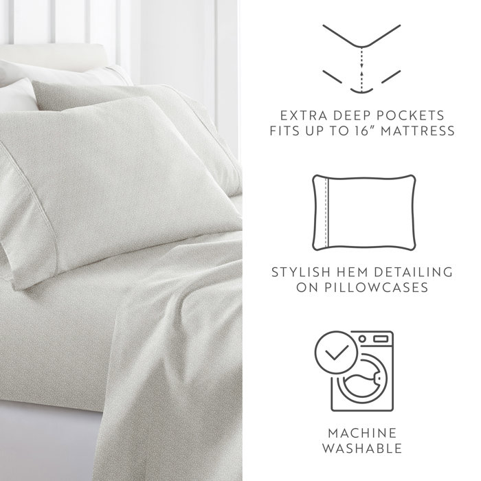 Patterned Ultra-Soft Bed Sheet Set - Delicate Details