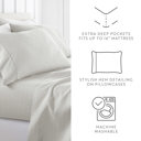 California King Modern Circles Light Gray Patterned Ultra-Soft Bed Sheet Set - Delicate Details