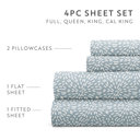 King Modern Circles Sky Blue Patterned Ultra-Soft Bed Sheet Set - Delicate Details